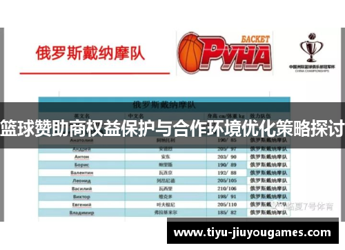 篮球赞助商权益保护与合作环境优化策略探讨 篮球赞助商权益保护与合作环境优化策略探讨